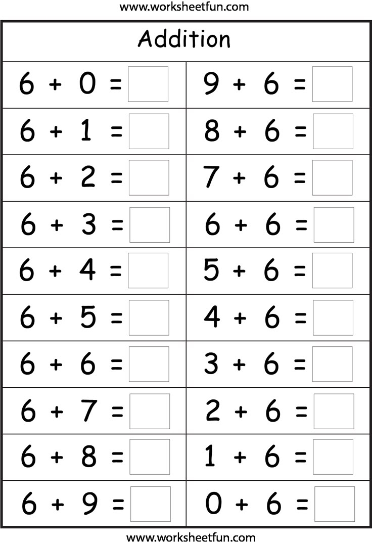 Basic Addition Worksheets Free Printable