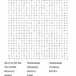 Battles Of The Civil War Word Search WordMint