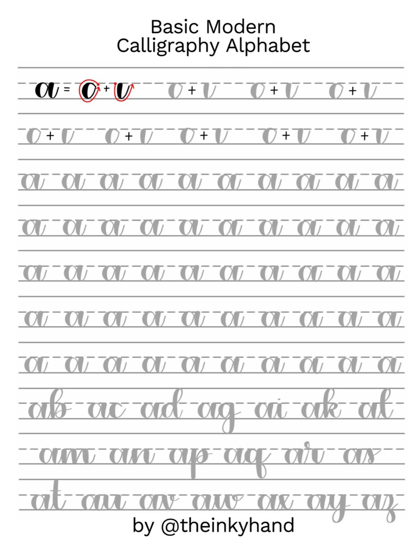Beginner Printable Calligraphy Practice Sheets Printable Party Favors