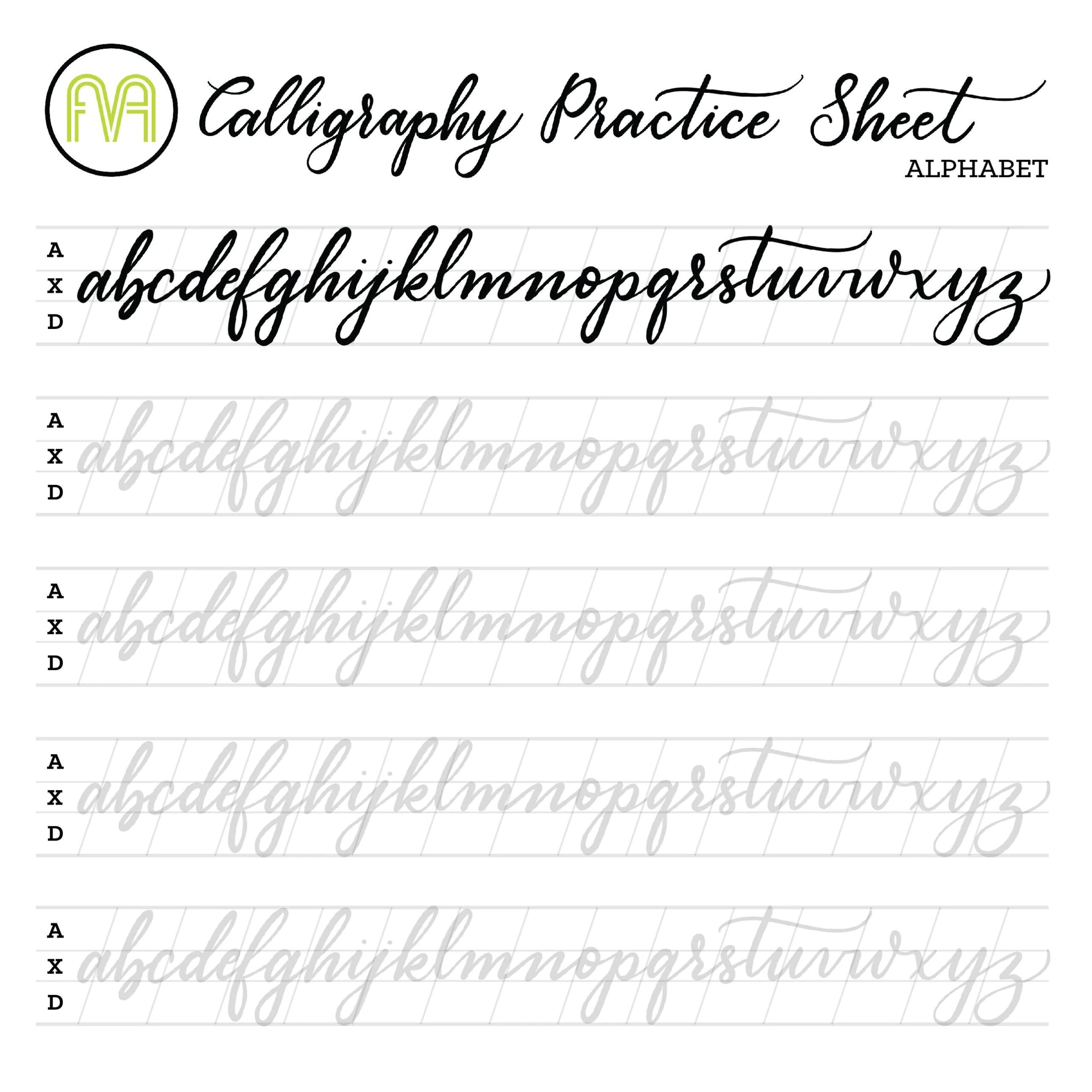 Free Printable Worksheets For Calligraphy