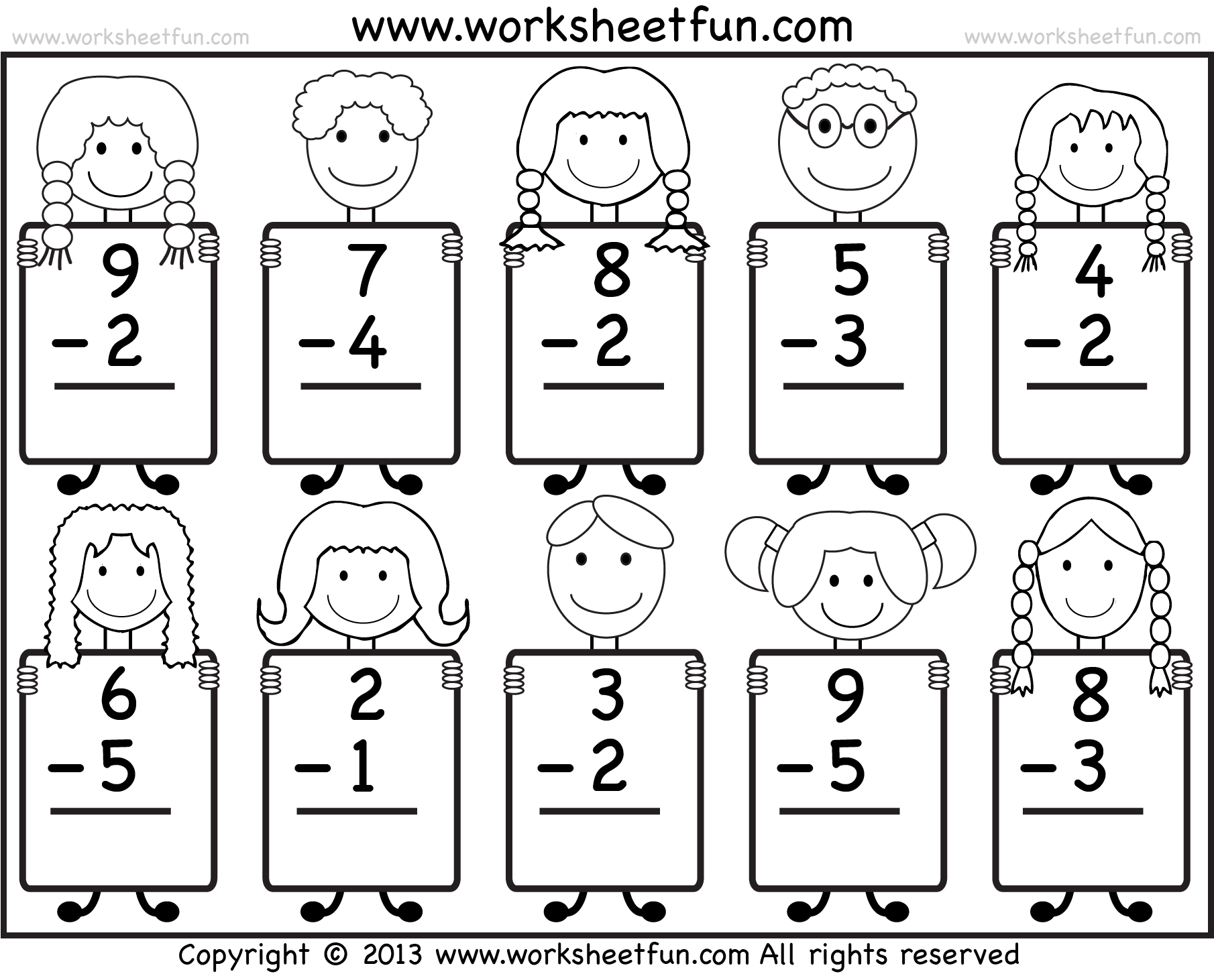 Free Printable Math Subtraction Worksheets For Kindergarten