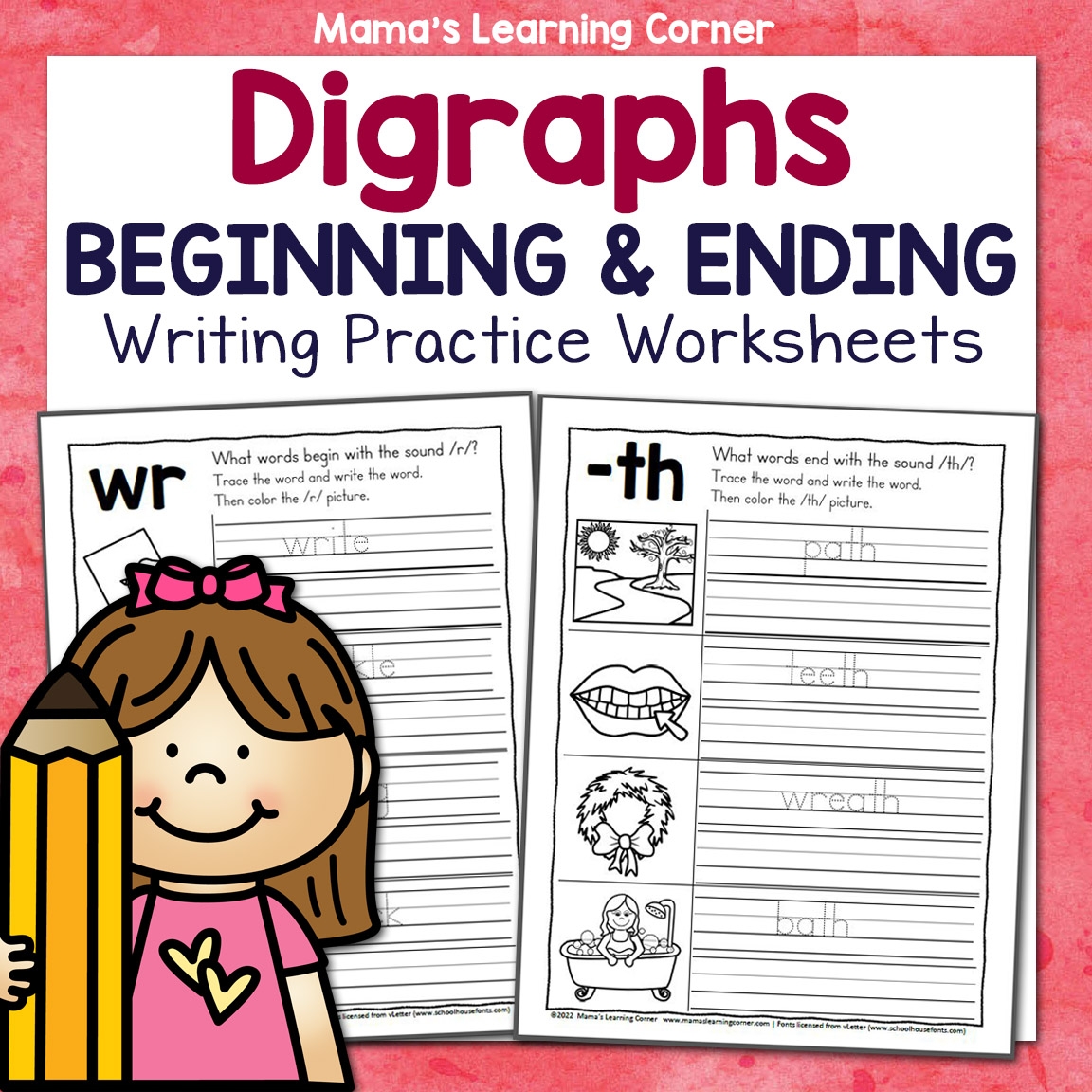 Beginning And Ending Digraph Writing Practice Worksheets Mamas Learning Corner Beginning And Ending Digraph Writing Practice Worksheets Mamas Learning Corner