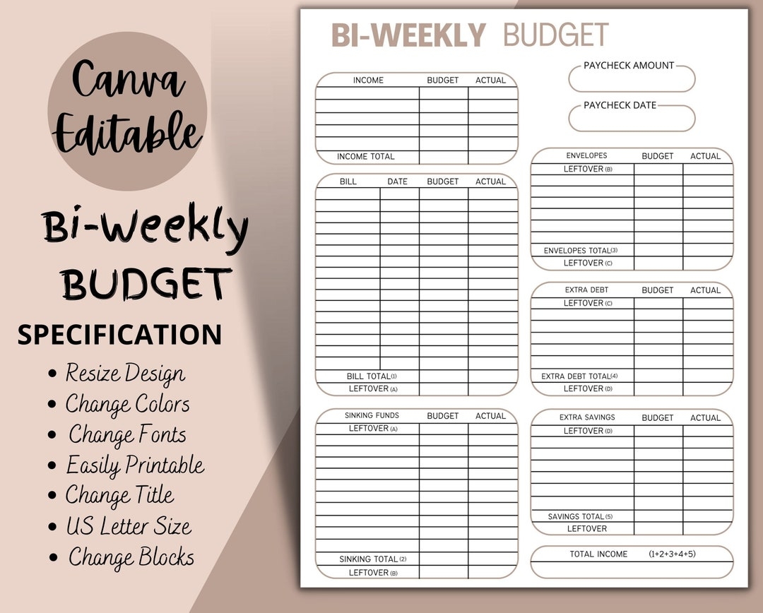 Bi weekly Budget Overview Template Printable Canva Editable Paycheck Budget Budget Binder Budget Planner Budget Template A4 Letter PDF Etsy Bi weekly Budget Overview Template Printable Canva Editable Paycheck Budget Budget Binder Budget Planner Budget Template A4 Letter PDF Etsy