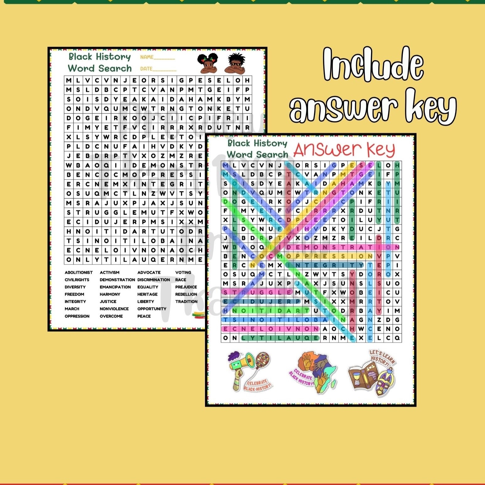 black history month word search