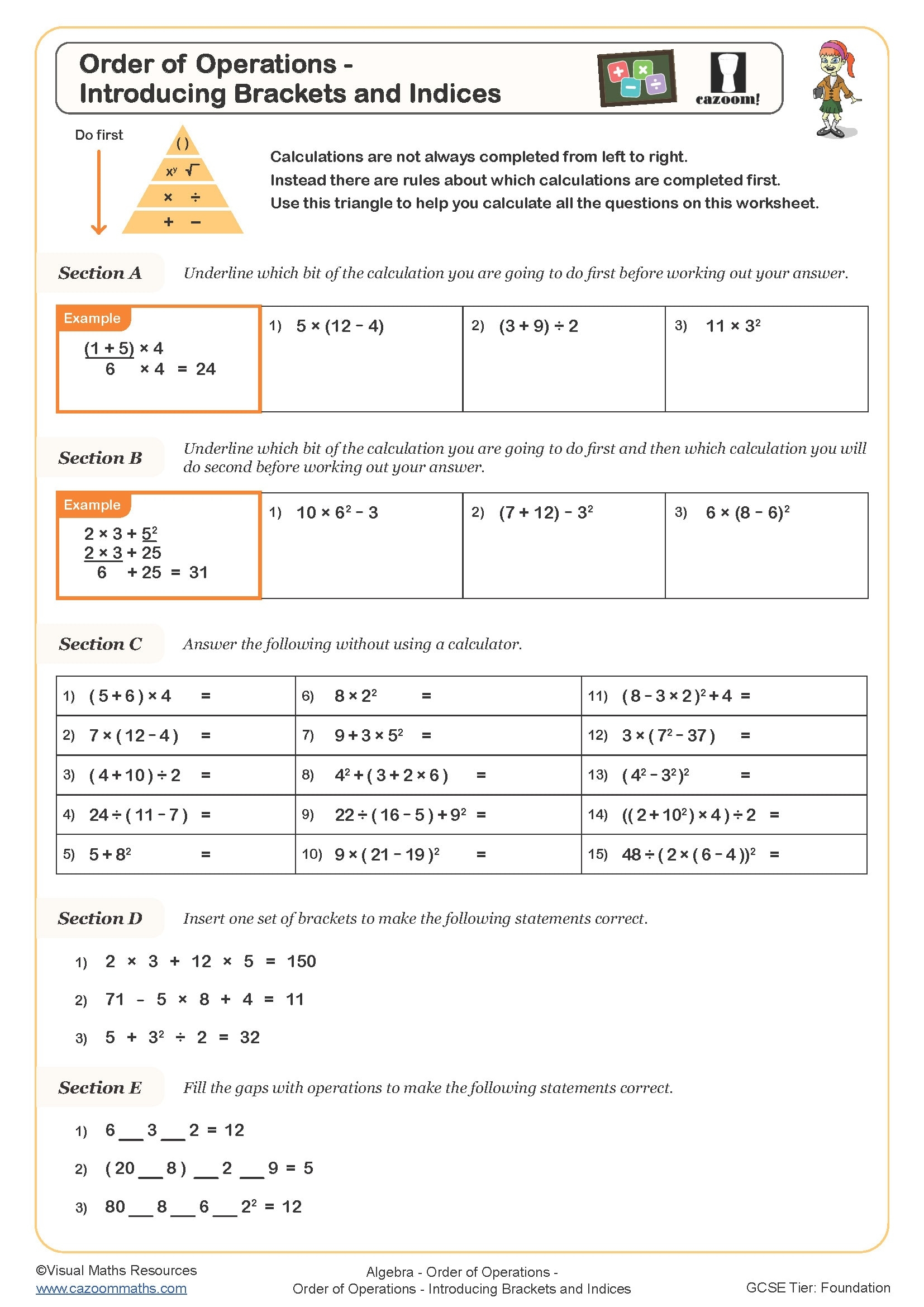 BODMAS Worksheets Printable PDF Order Of Operations And BODMAS Question Worksheets BODMAS Worksheets Printable PDF Order Of Operations And BODMAS Question Worksheets