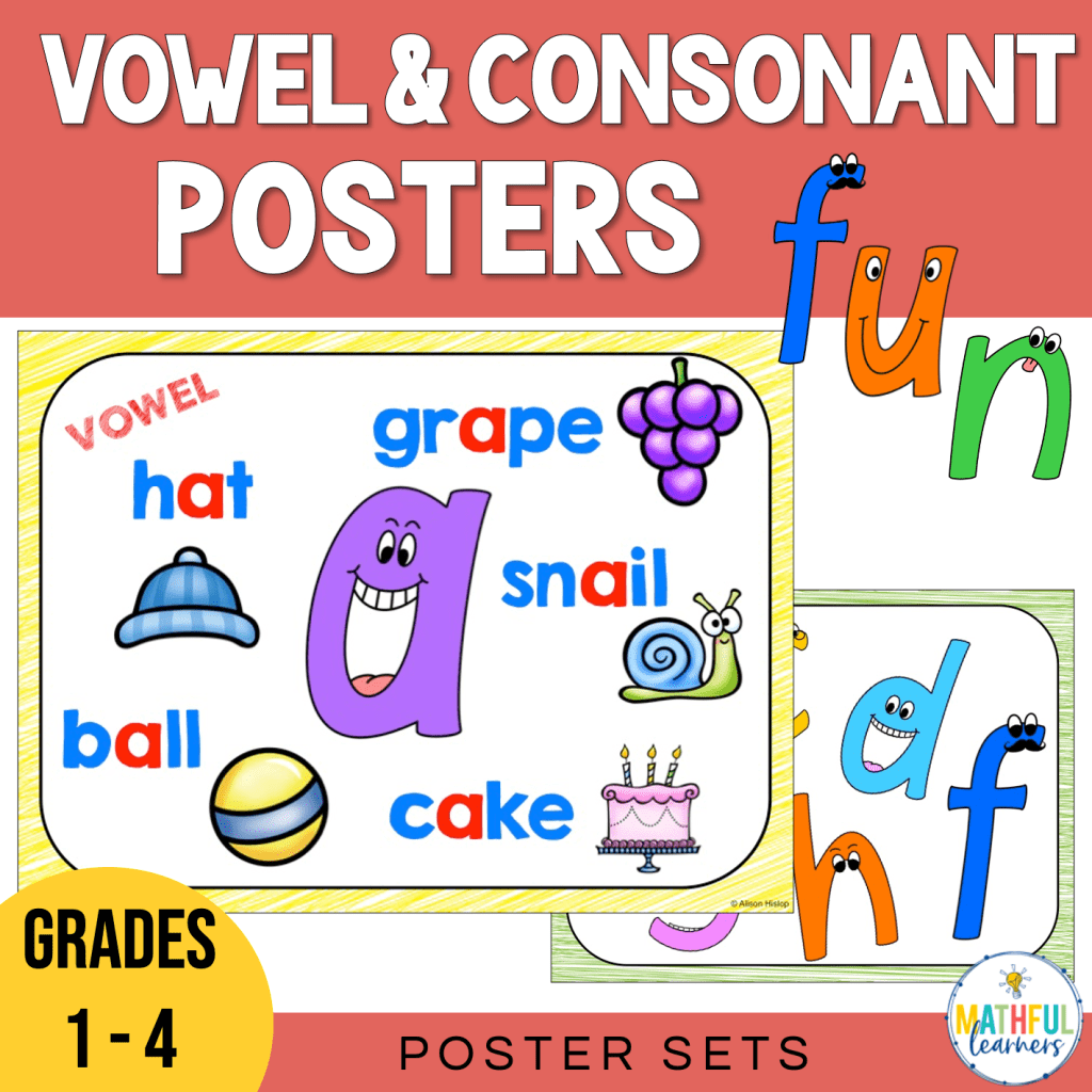 Brighten Your Word Wall With These Fun Vowel And Consonant Posters Mathful Learners Brighten Your Word Wall With These Fun Vowel And Consonant Posters Mathful Learners