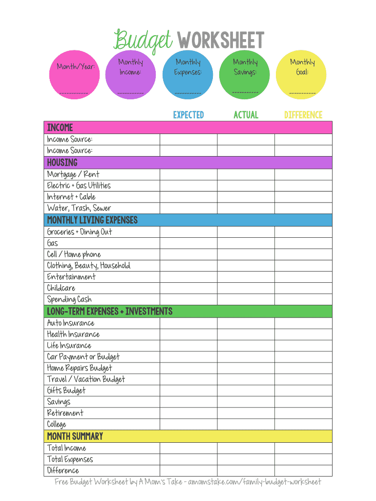 Budget Worksheet Pdf Fill Online Printable Fillable Blank Worksheets Library