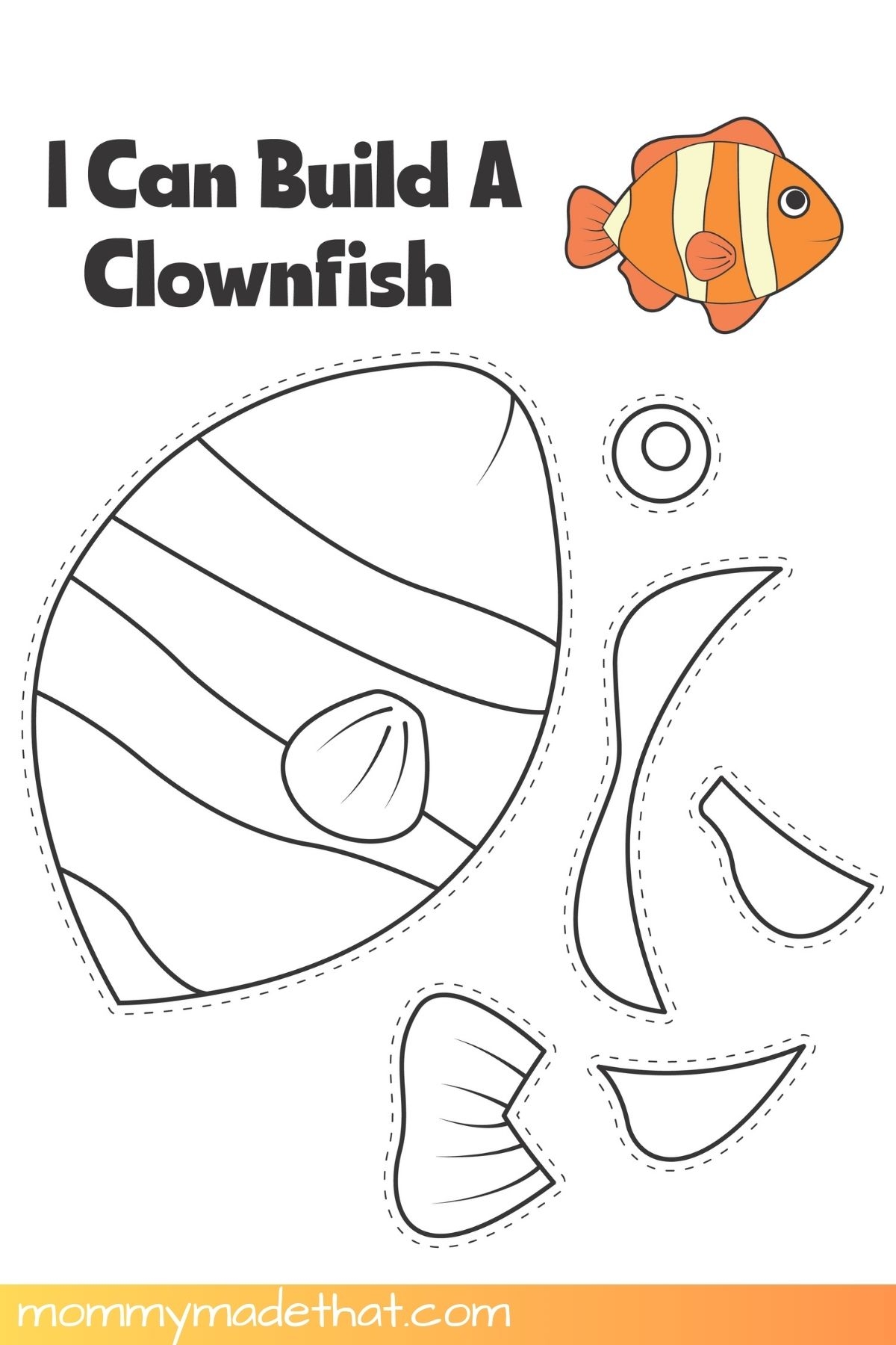 Build A Clown Fish Craft Free Printable Template Build A Clown Fish Craft Free Printable Template