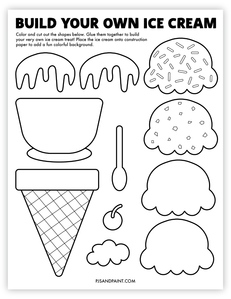 Build Your Own Ice Cream Free Printable Craft Pjs And Paint
