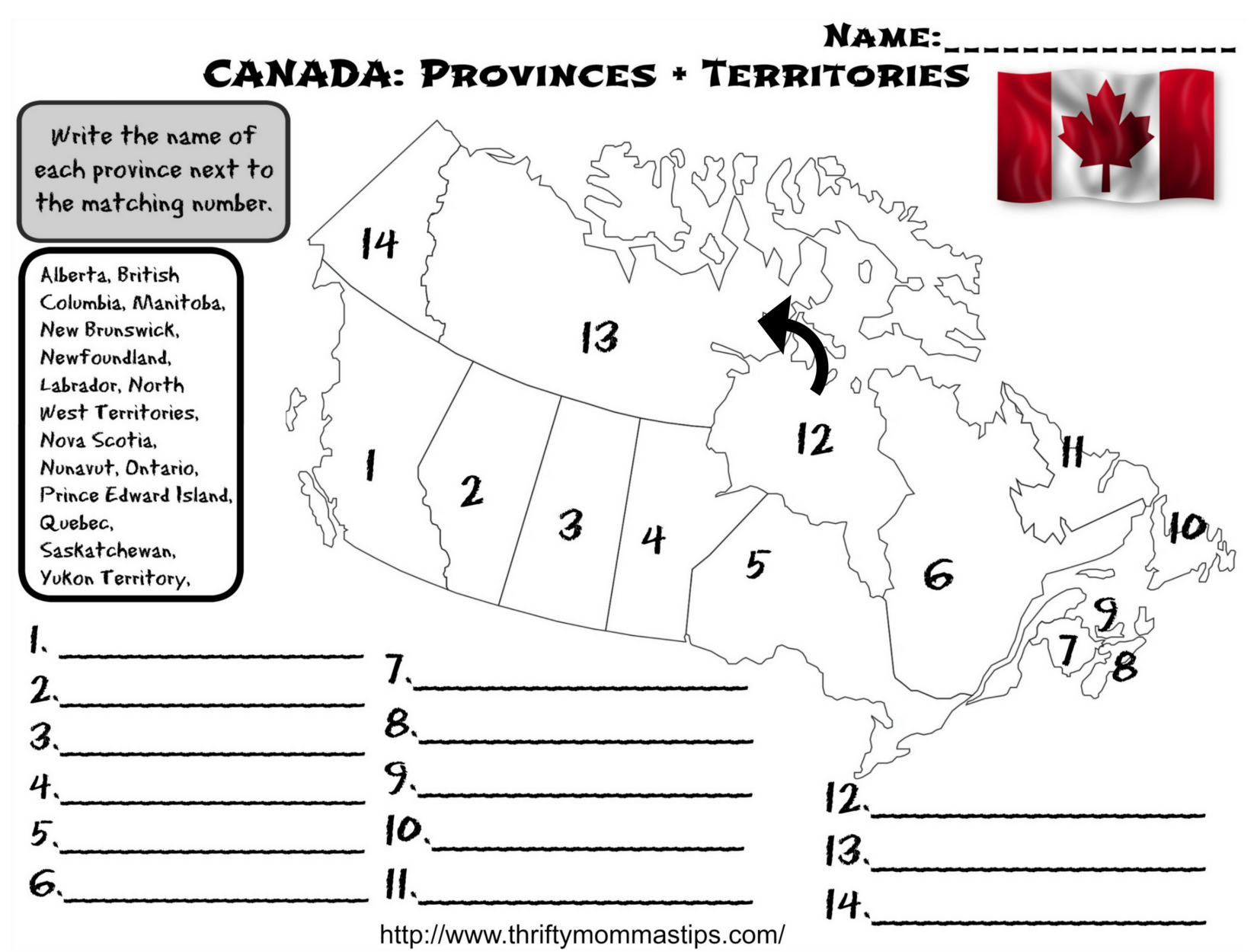 Canadian Provinces And Territories Worksheet Thrifty Mommas Tips Canadian Provinces And Territories Worksheet Thrifty Mommas Tips