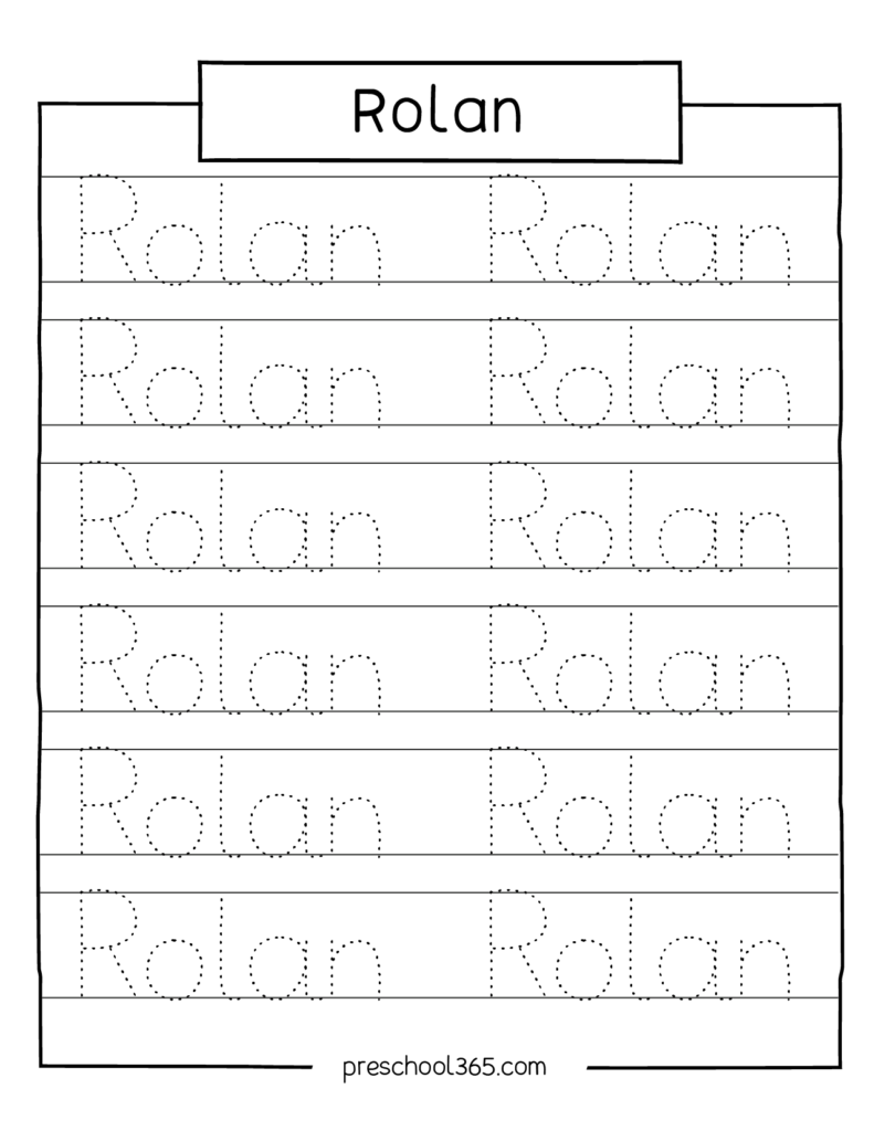 Free Printable Name Tracing Worksheet