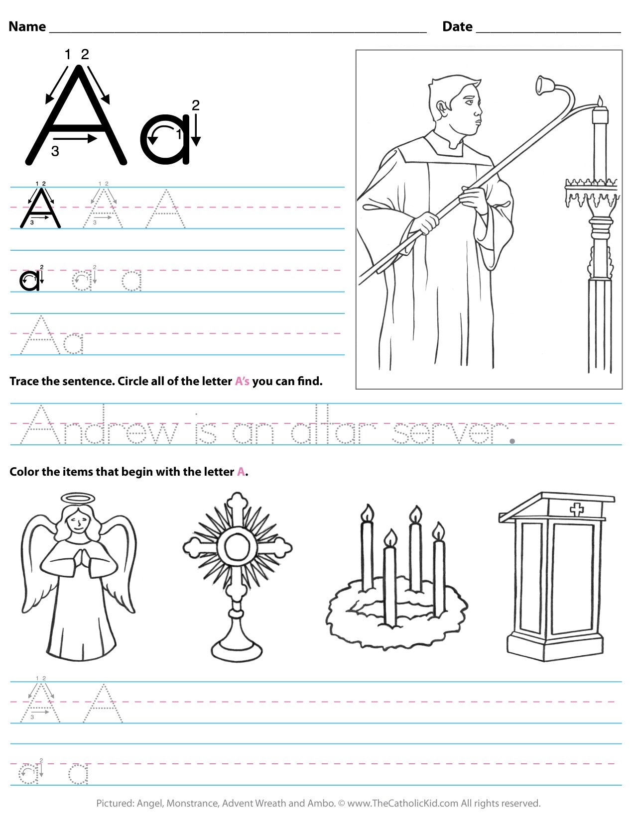 Catholic Alphabet Letter Worksheets Coloring Pages TheCatholicKid Catholic Alphabet Letter Worksheets Coloring Pages TheCatholicKid