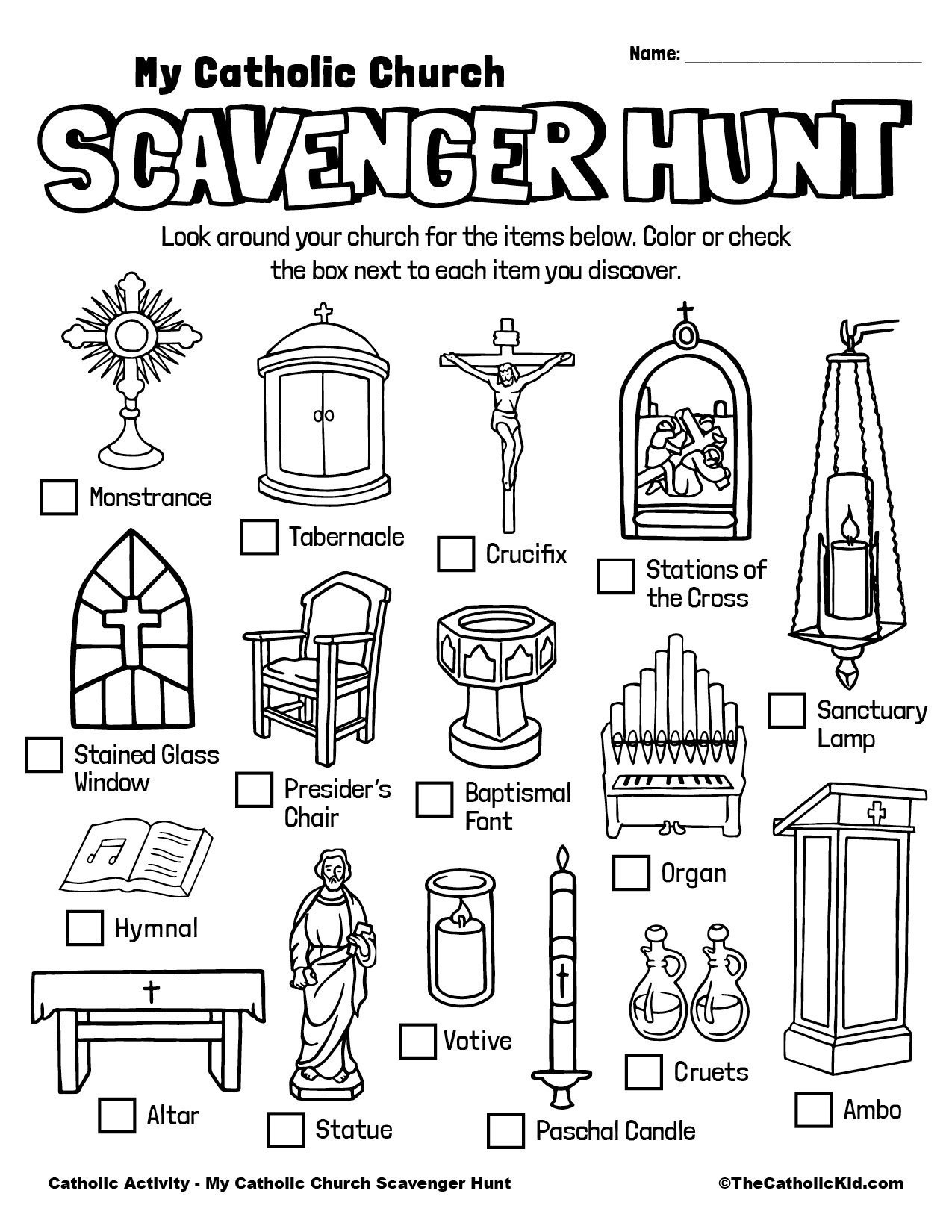 Free Printable Catholic Worksheets