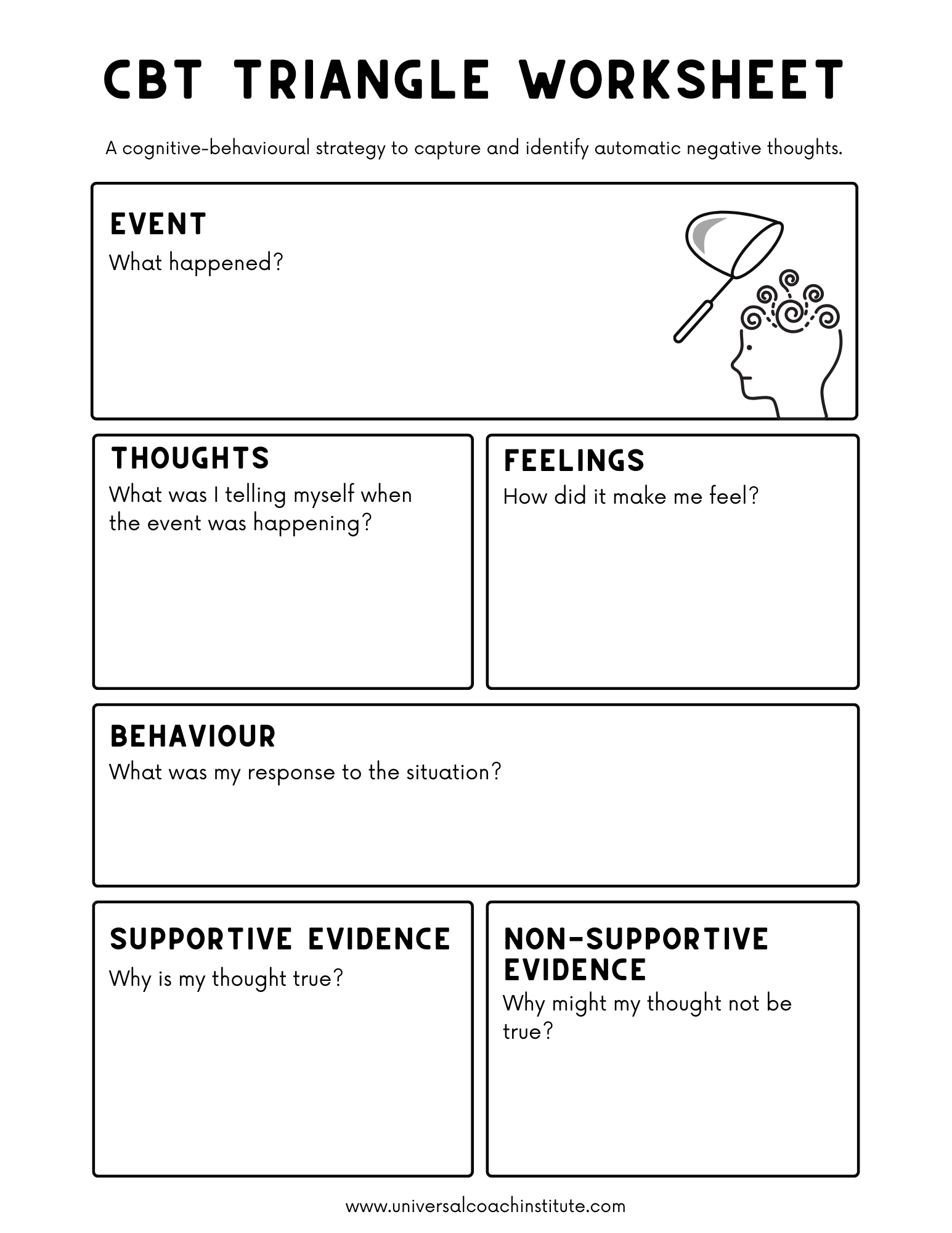 Printable Cbt Worksheets Pdf