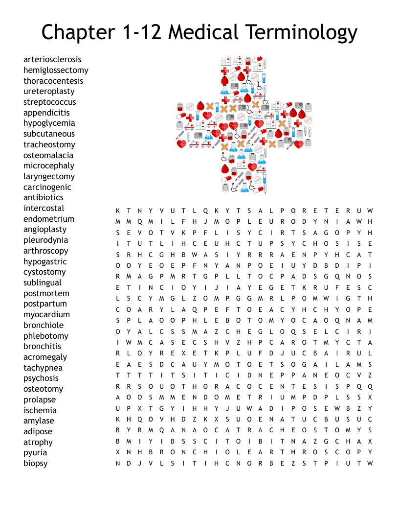 Chapter 1 12 Medical Terminology Word Search WordMint Chapter 1 12 Medical Terminology Word Search WordMint
