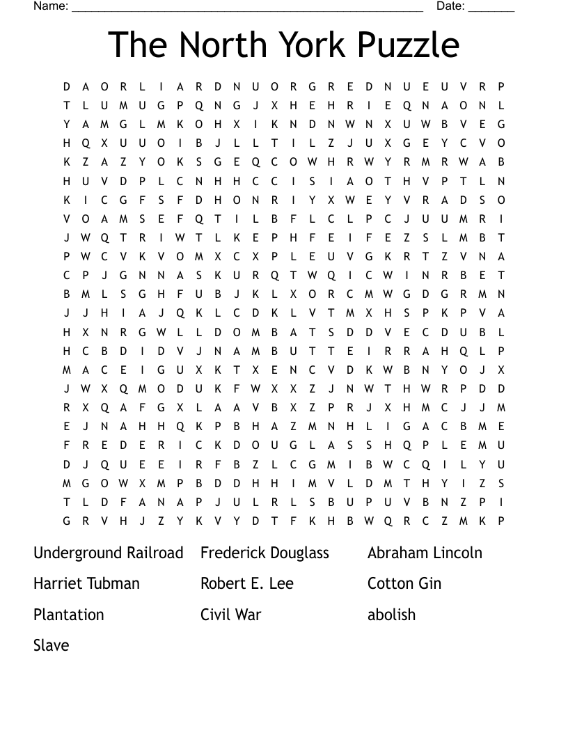Civil War Word Search WordMint Worksheets Library