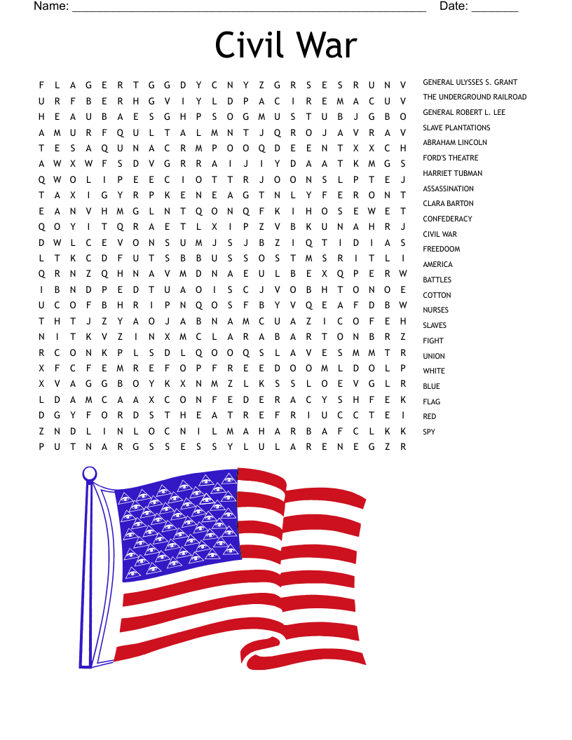 Civil War Word Search