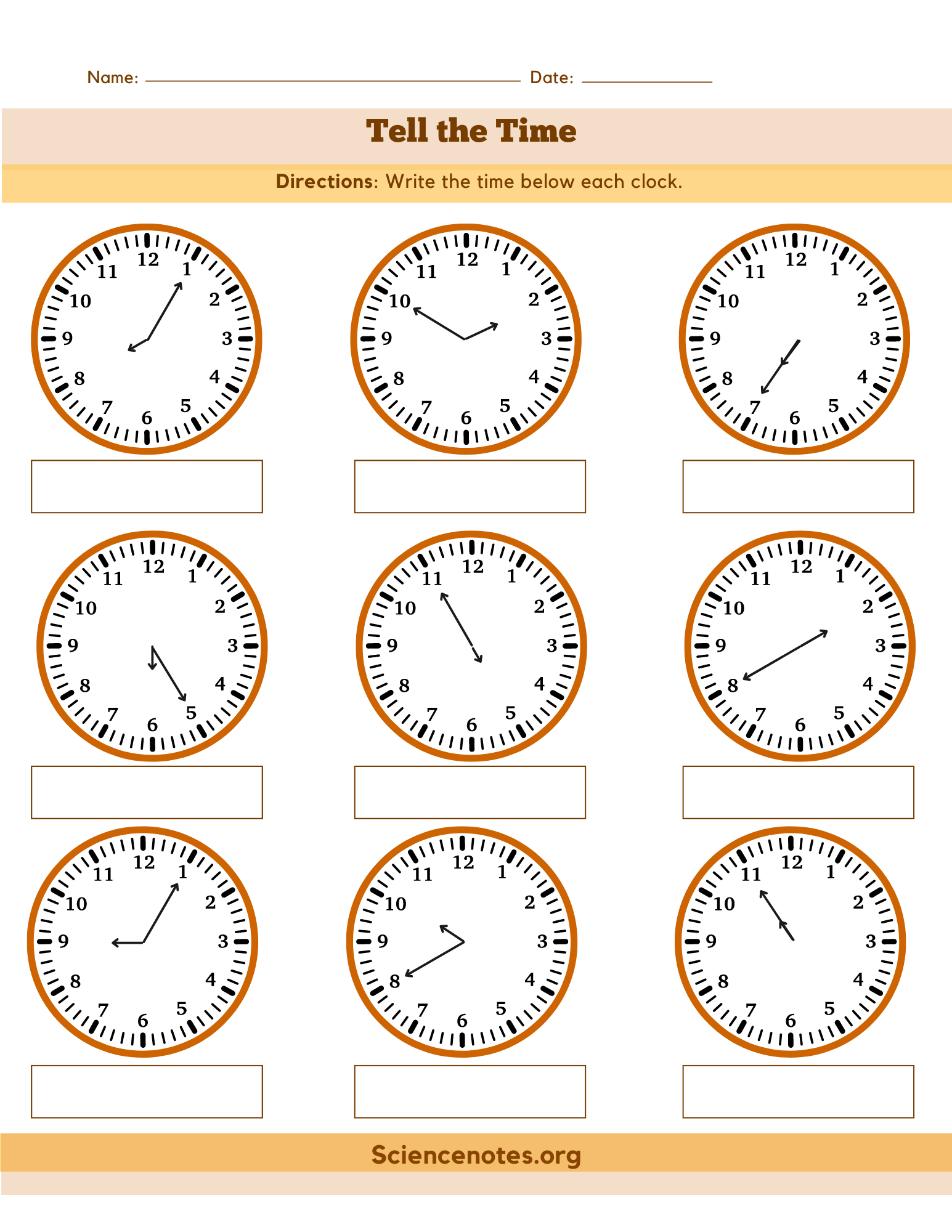 Clock Worksheets How To Tell Time
