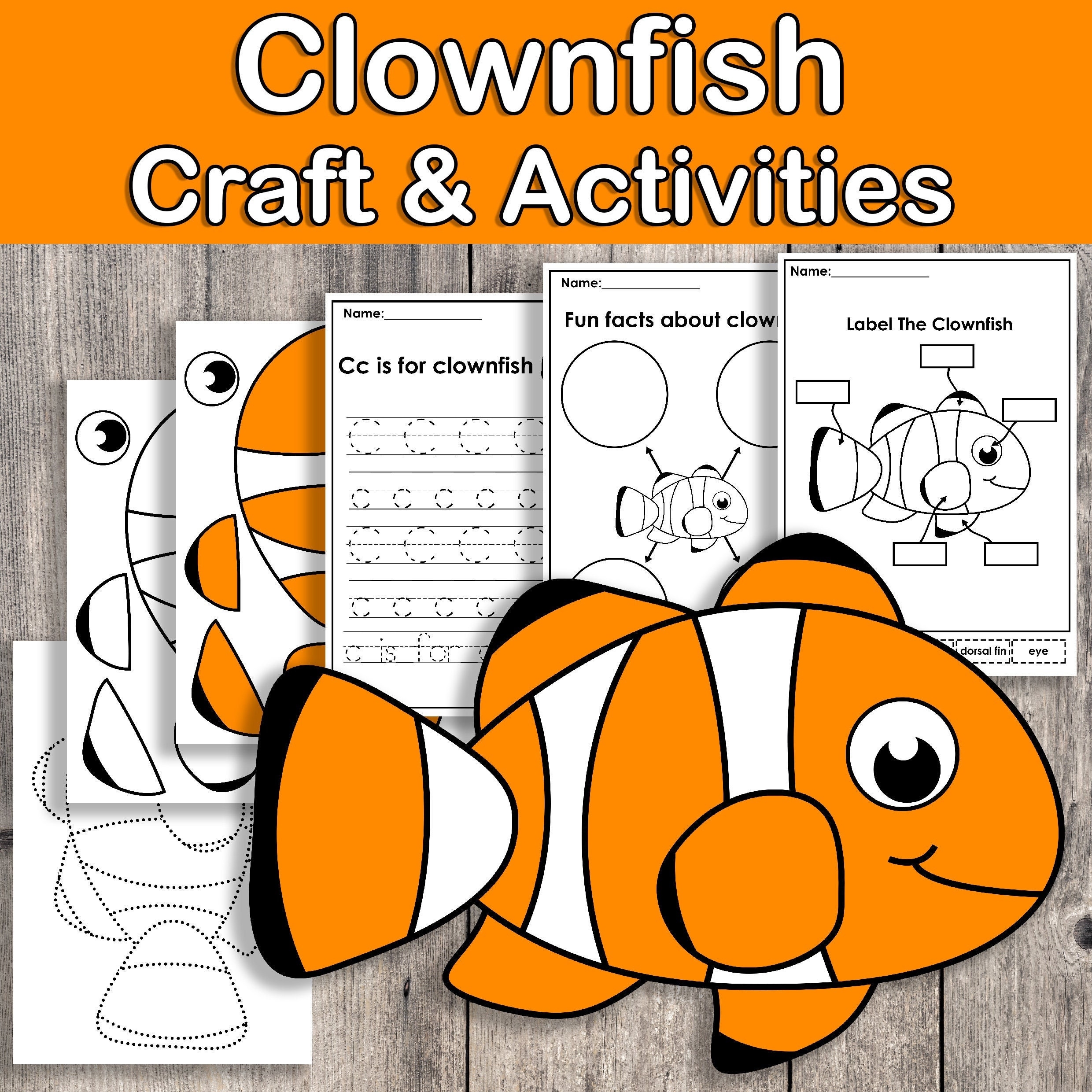 Clownfish Parts Worksheet