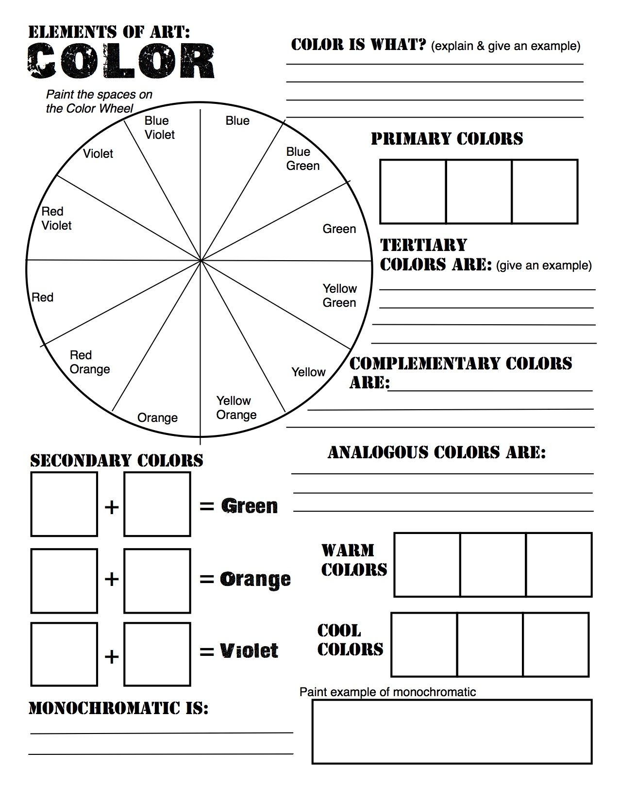 Color Theory Review Sheet Made For Studio In Art Revised From Http pinterest pin 118782508893259117 Color Theory Review Sheet Made For Studio In Art Revised From Http pinterest pin 118782508893259117