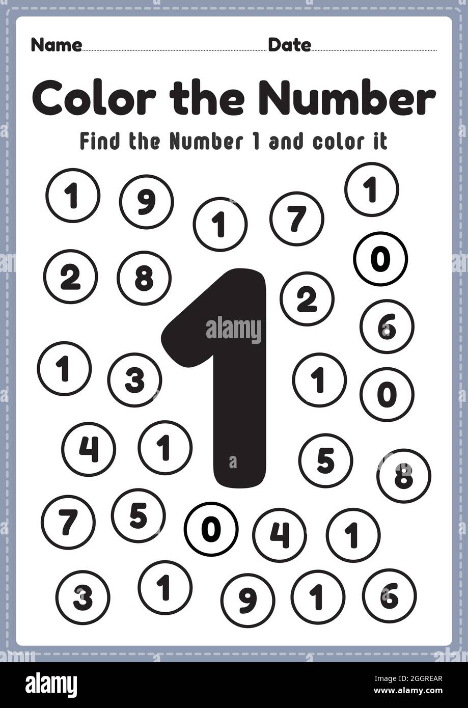 Coloring Numbers Number 1 Worksheet Math Printable Sheet For Preschool And Kindergarten Kids Activity To Learn Basic Mathematics Skills Stock Vector Image Art Alamy Coloring Numbers Number 1 Worksheet Math Printable Sheet For Preschool And Kindergarten Kids Activity To Learn Basic Mathematics Skills Stock Vector Image Art Alamy