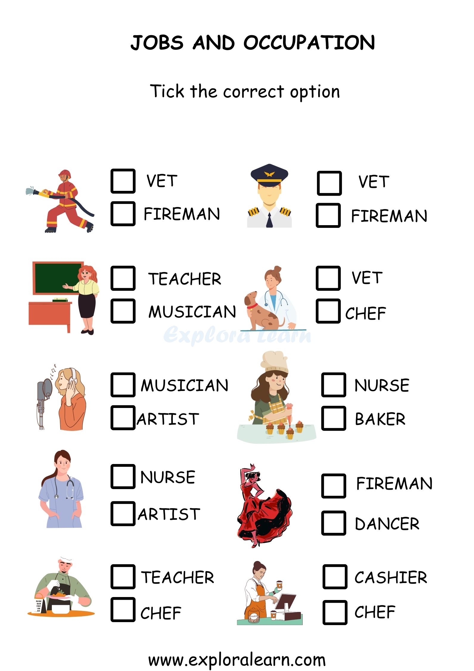 Community Helpers Printable Worksheets