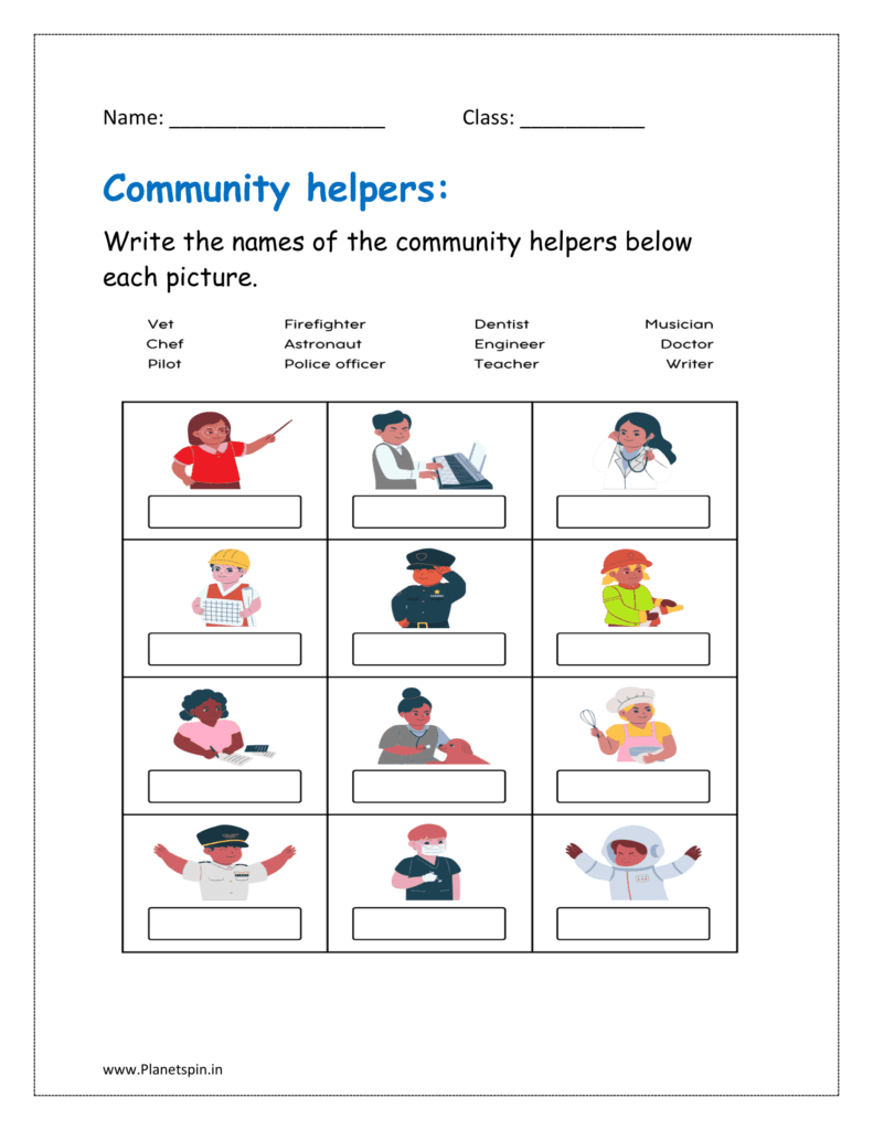 Community Helpers Worksheets For Kindergarten Planetspin in Community Helpers Worksheets For Kindergarten Planetspin in