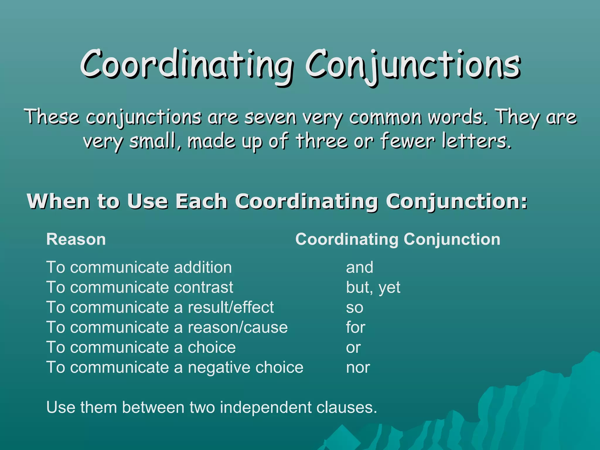 homophones of coordinating conjunctions homophones of coordinating conjunctions