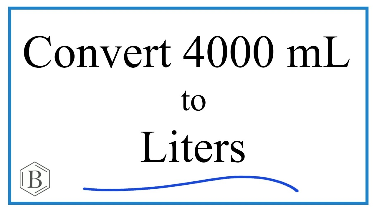 Convert 4000mL To L 4000 Milliliters To Liters YouTube