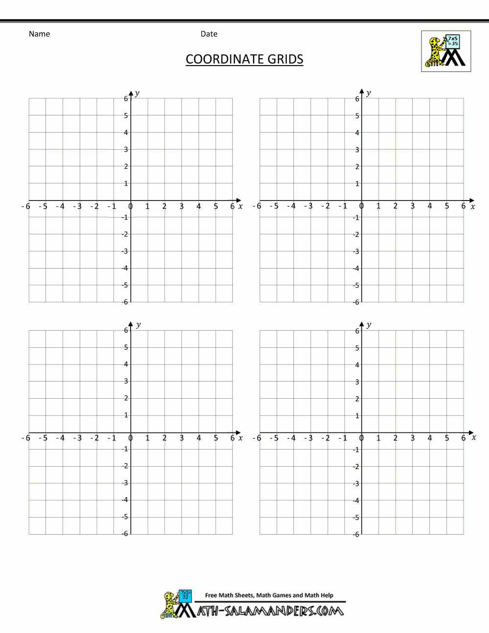 Coordinate Plane Grid Coordinate Plane Grid