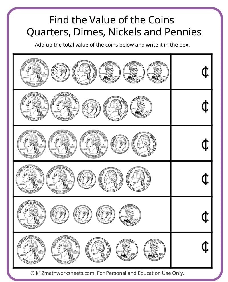 free printable counting money worksheets