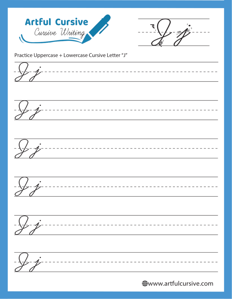 Cursive Alphabet Letter J Worksheet