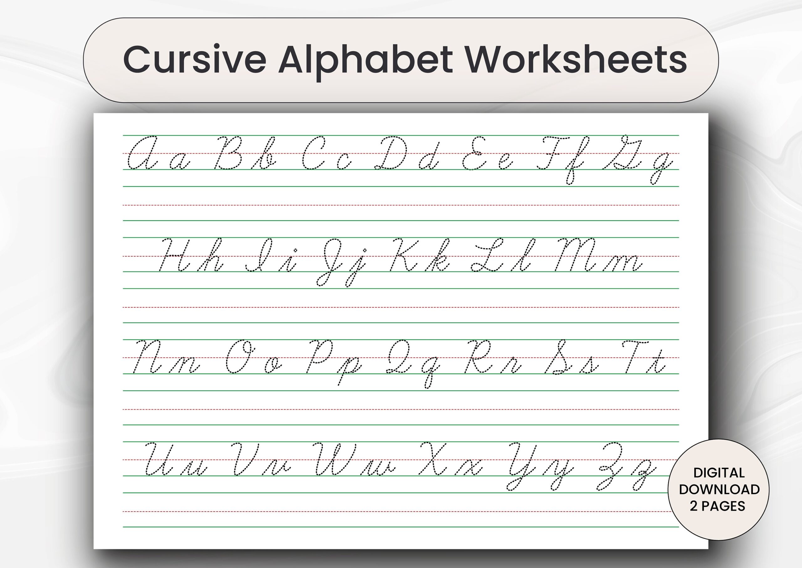 Cursive Alphabet Tracing Worksheets Handwriting Practice digital Download Etsy Cursive Alphabet Tracing Worksheets Handwriting Practice digital Download Etsy