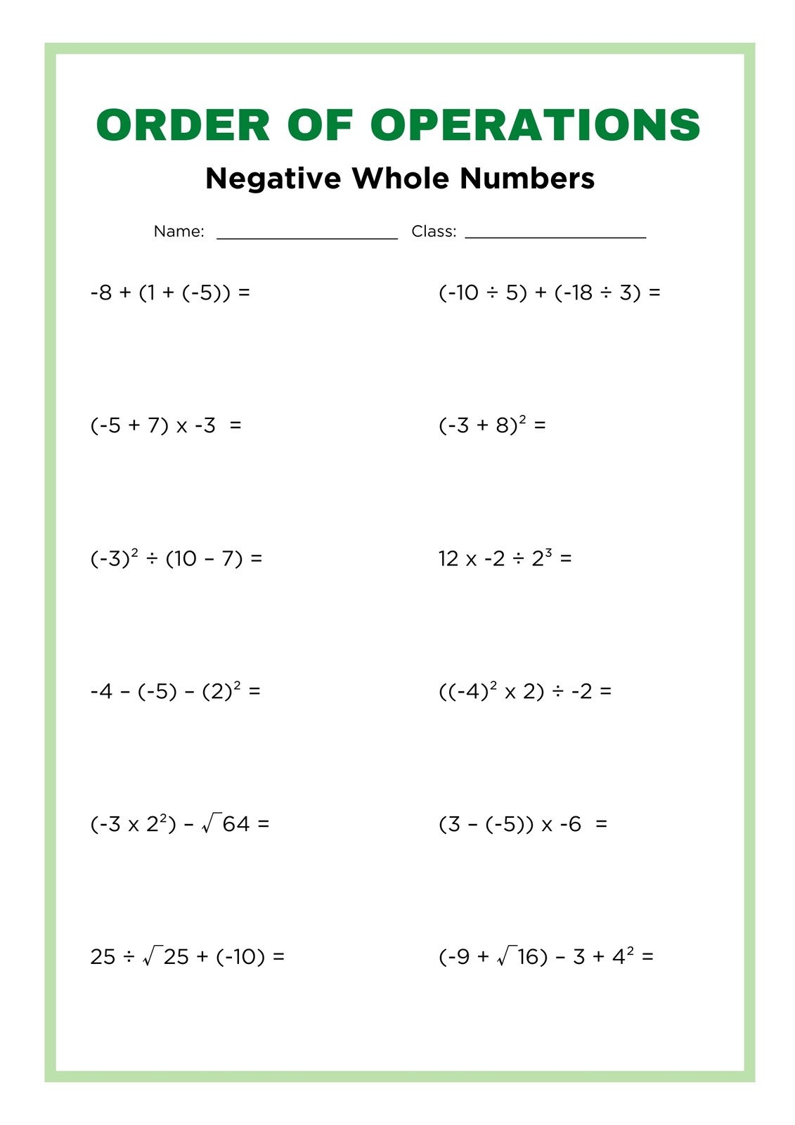 Customize 16 Order Of Operations Worksheets Templates Online Canva Customize 16 Order Of Operations Worksheets Templates Online Canva