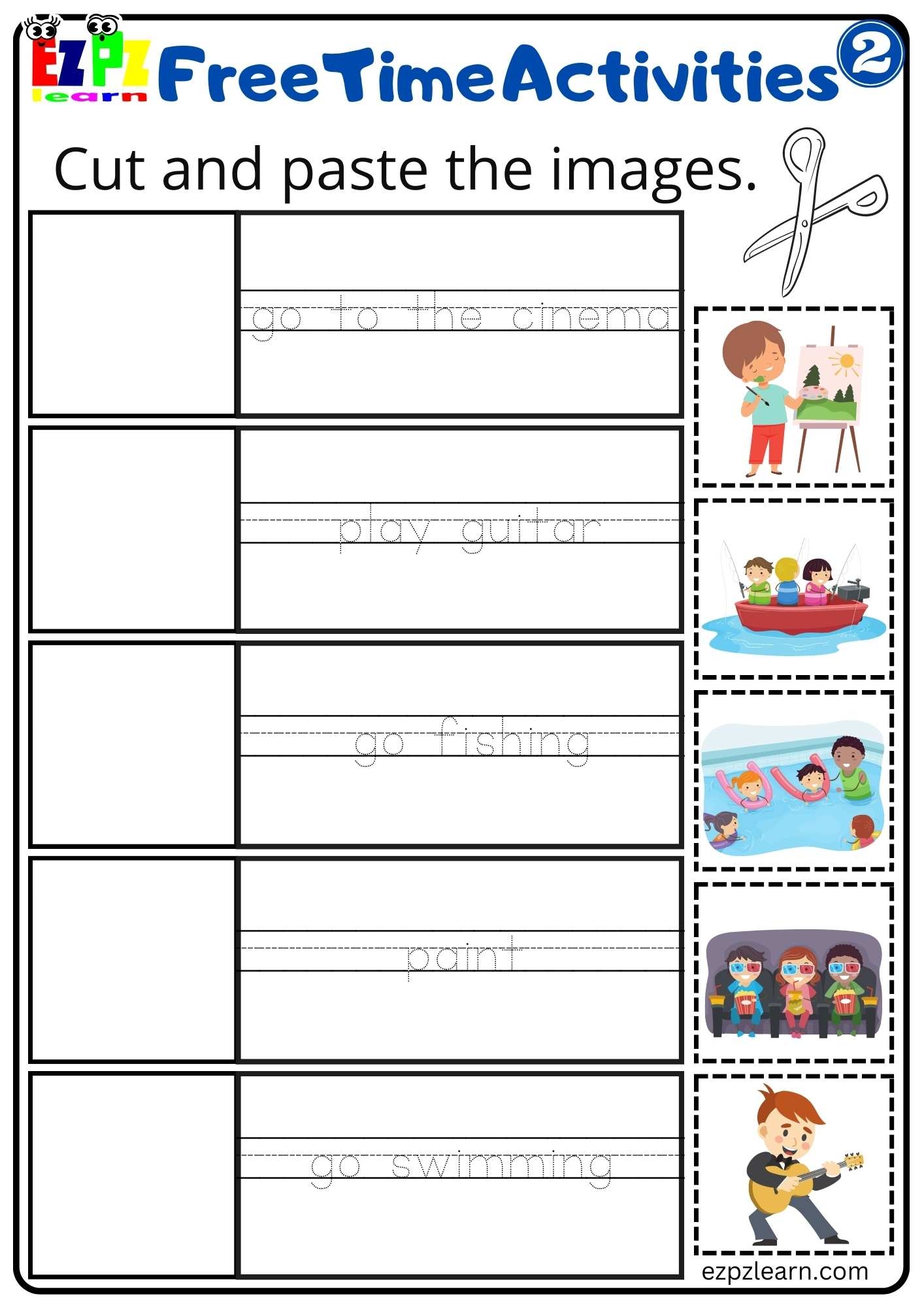 cut and paste free printable worksheets
