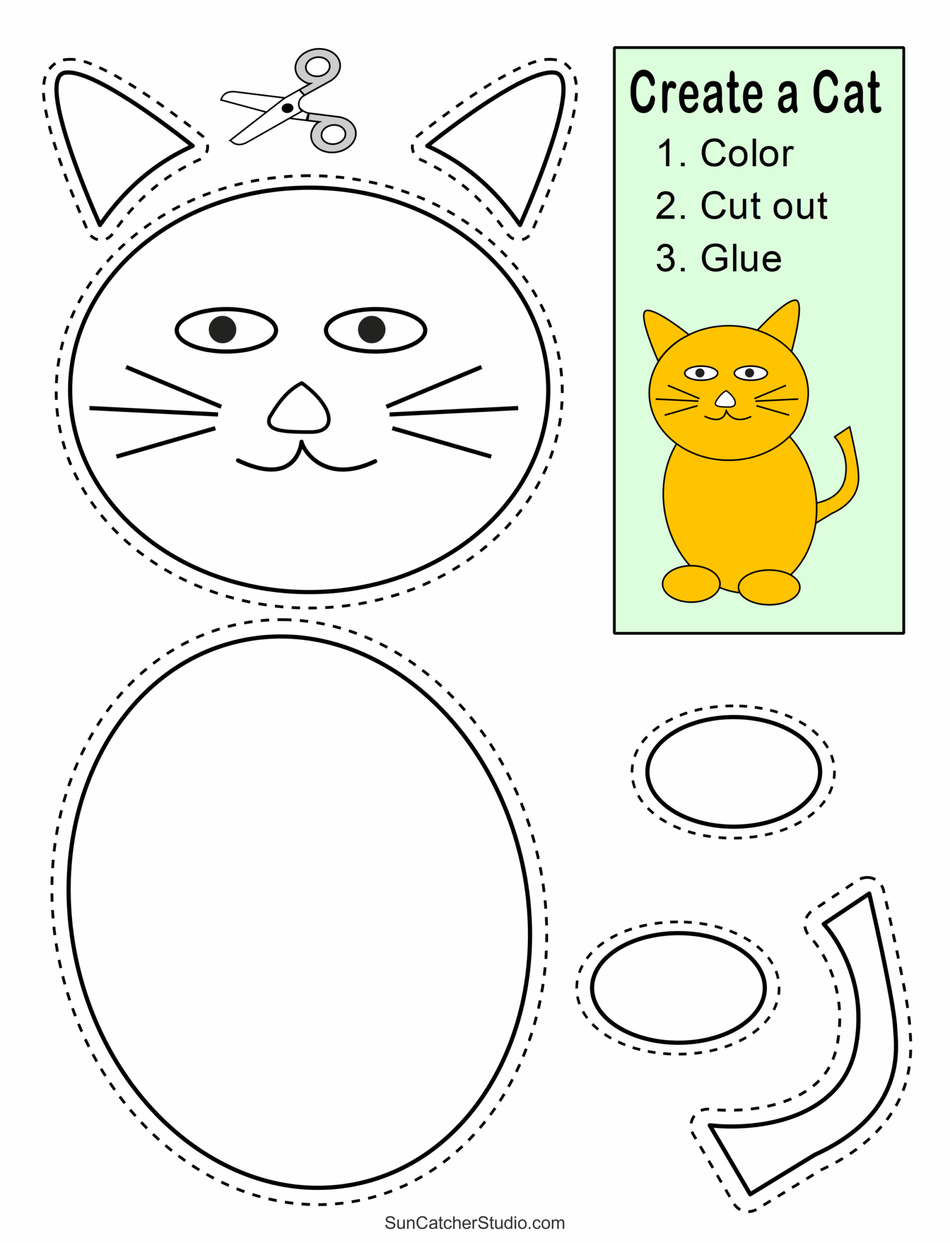 Printable Color Cut And Glue Worksheets