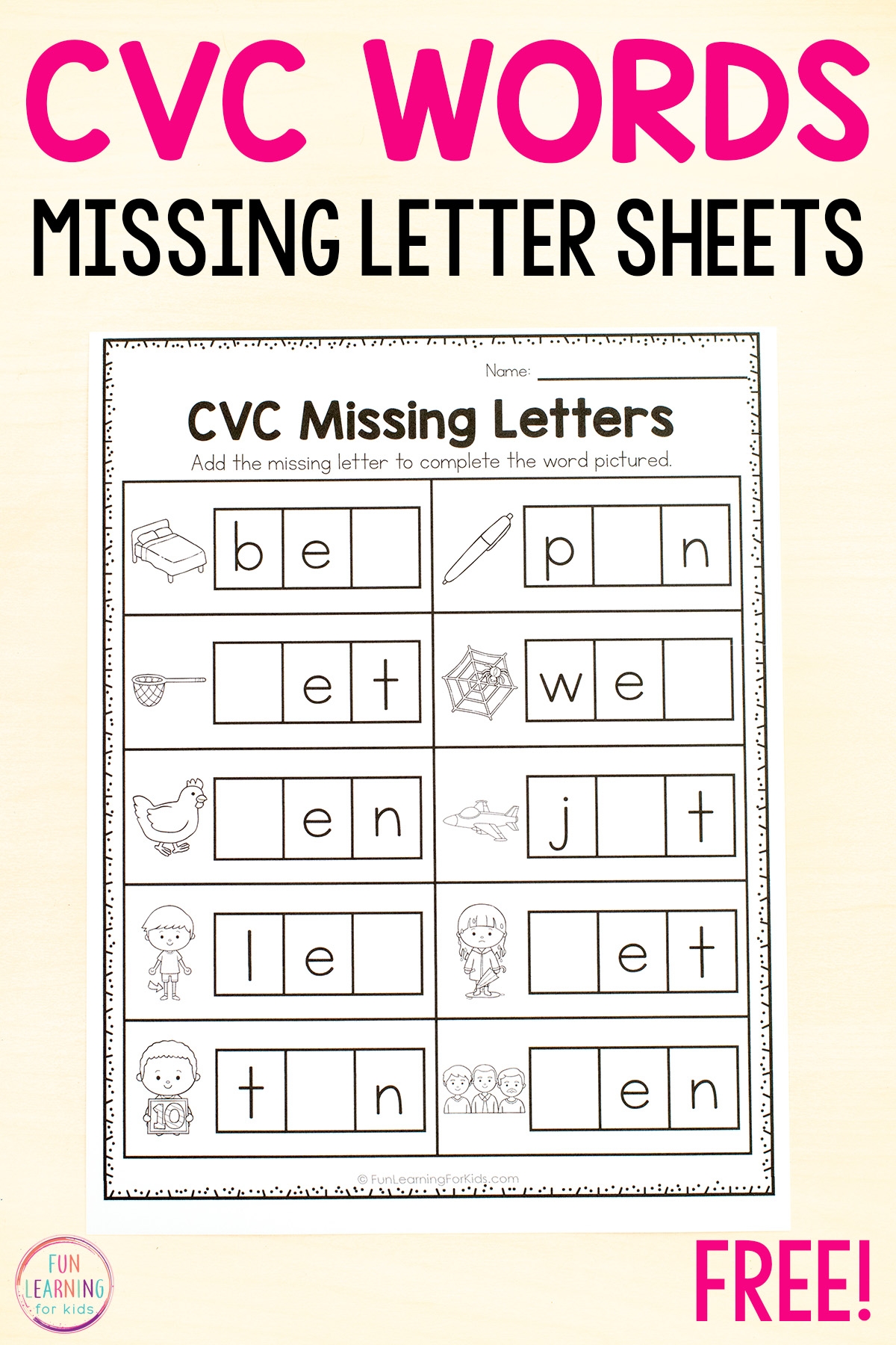 cvc free printable worksheets cvc free printable worksheets