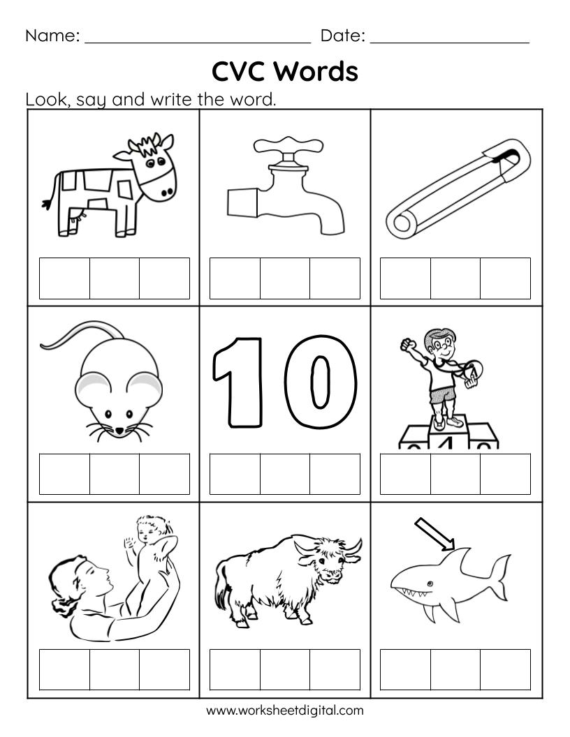 cvc worksheets printable free