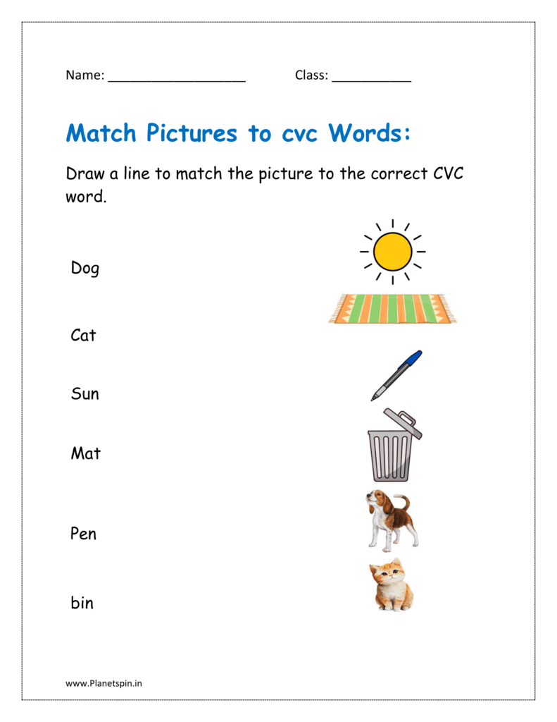 free printable cvc words worksheets