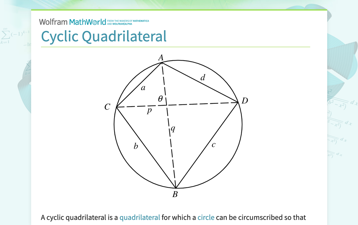 Quadrilateral In A Circle