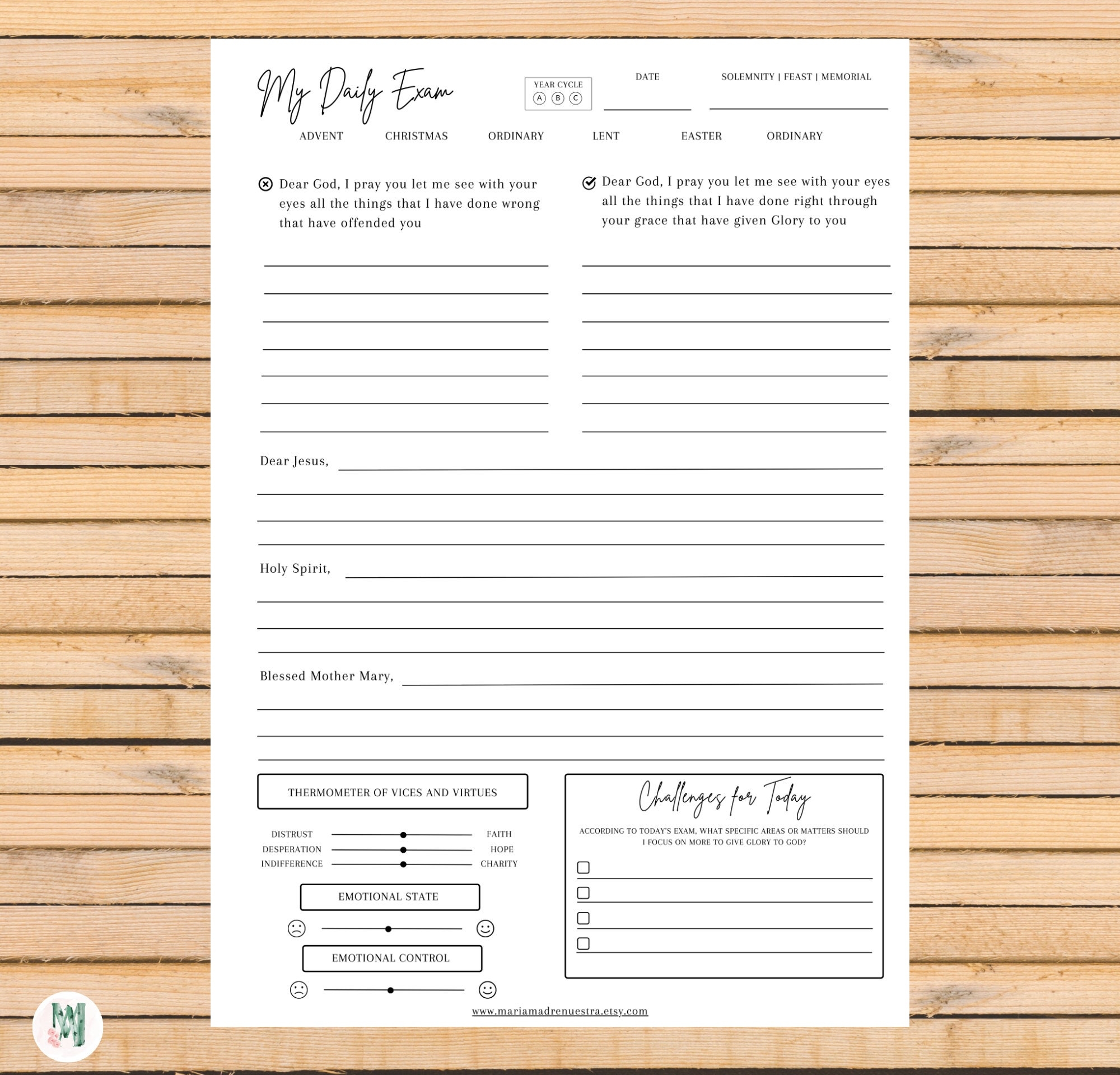 printable examination of conscience worksheet