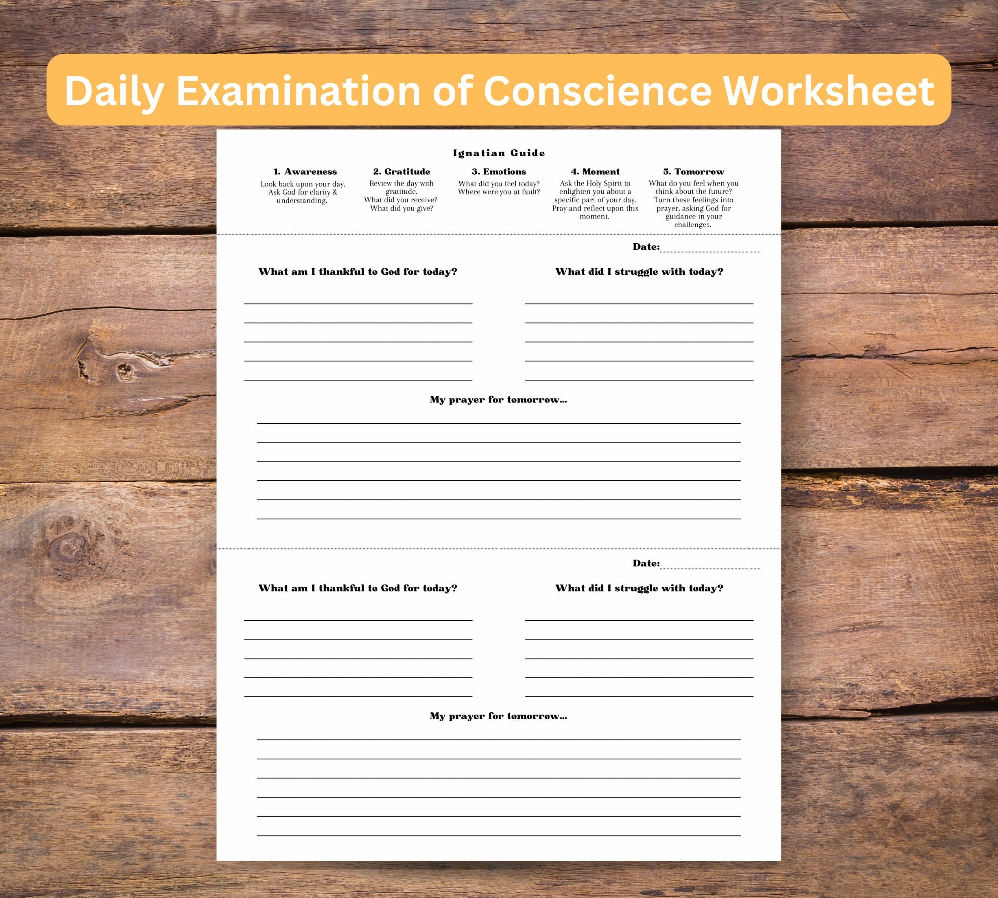 Daily Examen Worksheet Catholic Church Gift For Confirmation Wedding Happy Planner Traditional Catholic Latin Mass Teen Etsy