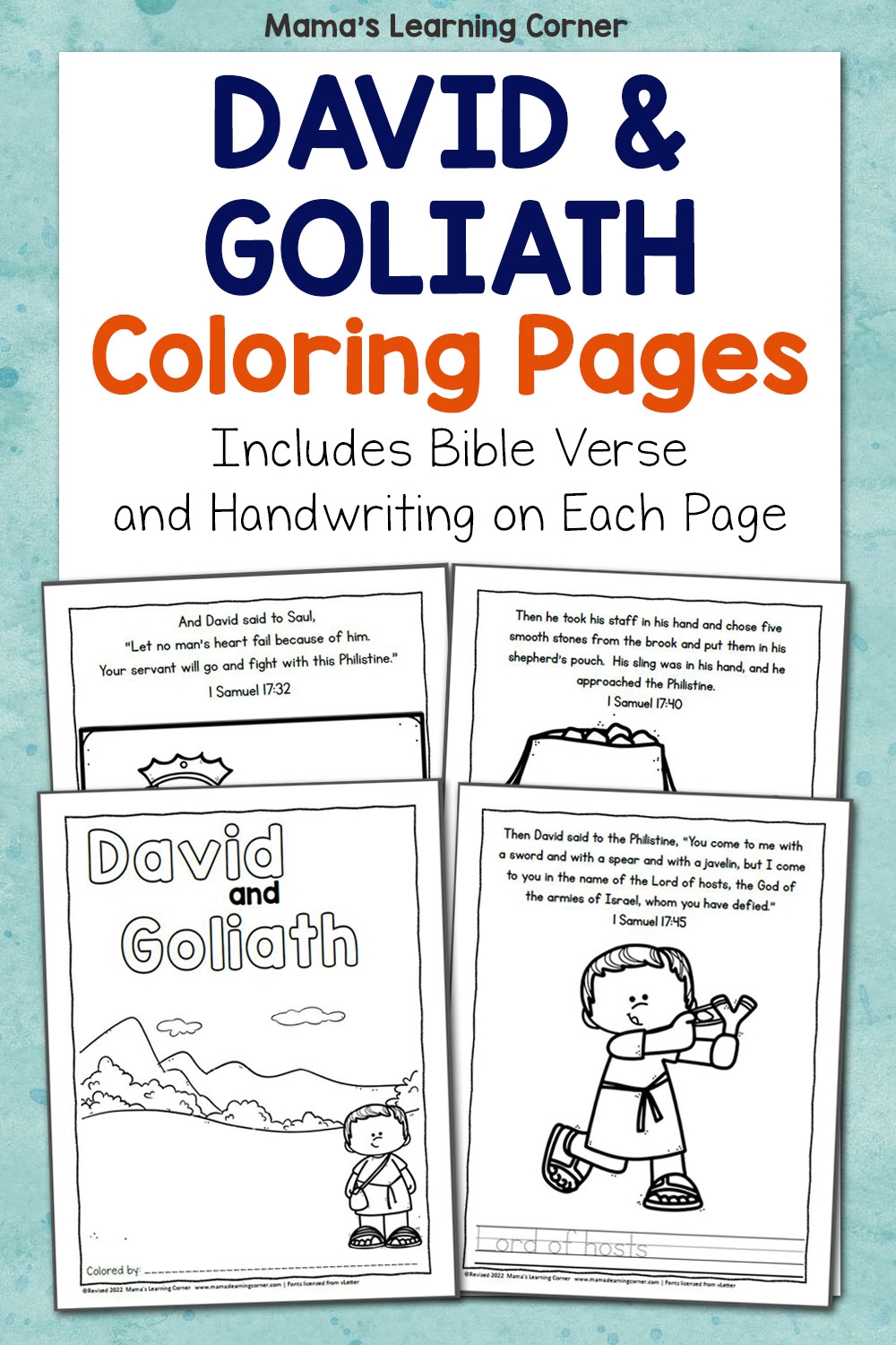 David And Goliath Bible Coloring Pages Mamas Learning Corner David And Goliath Bible Coloring Pages Mamas Learning Corner