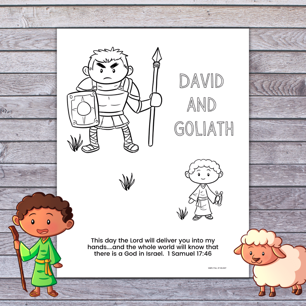 David And Goliath Coloring Page Free Printable David And Goliath Coloring Page Free Printable