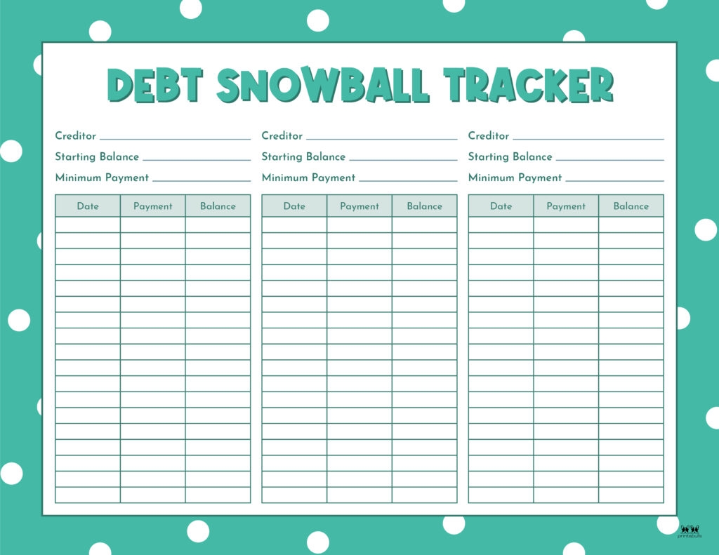 debt snowball printable worksheet