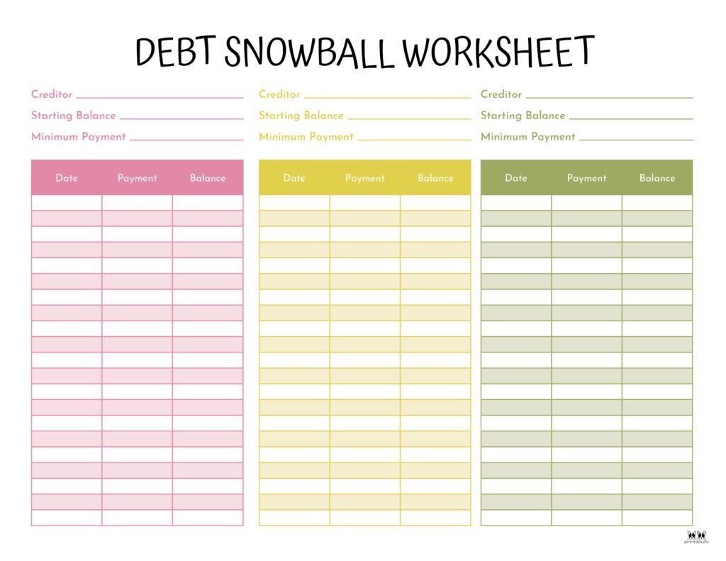Debt Trackers Debt Snowball Worksheets 35 Pages Printabulls