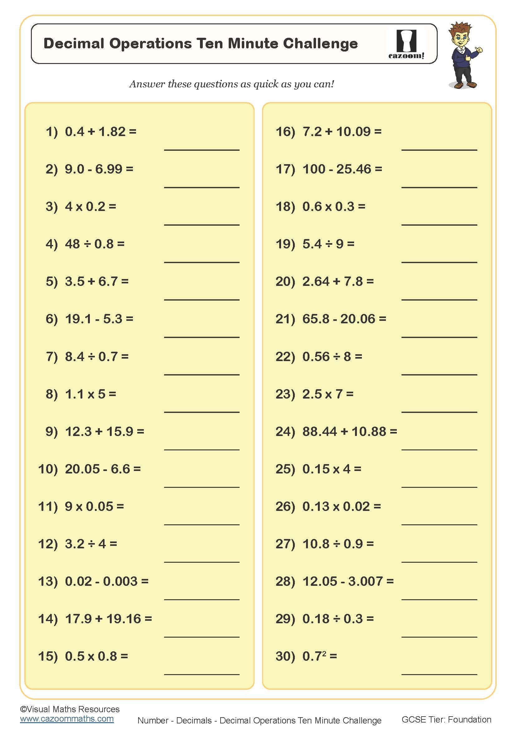 dividing with decimals worksheet pdf