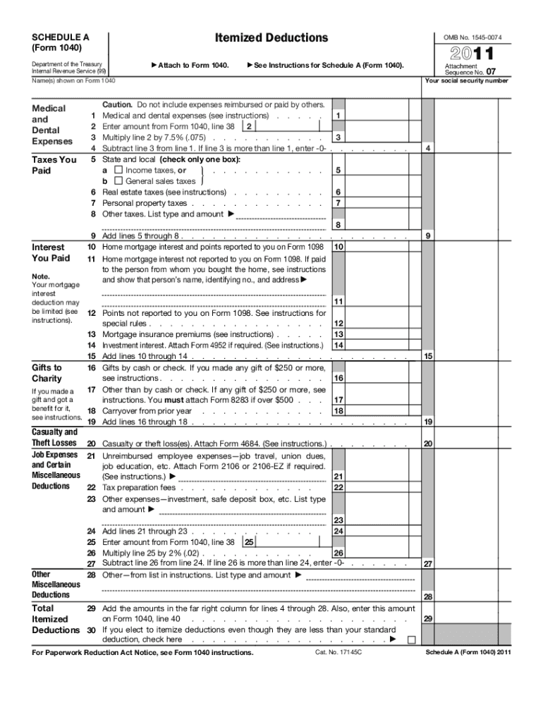 Printable Itemized Deductions Worksheet