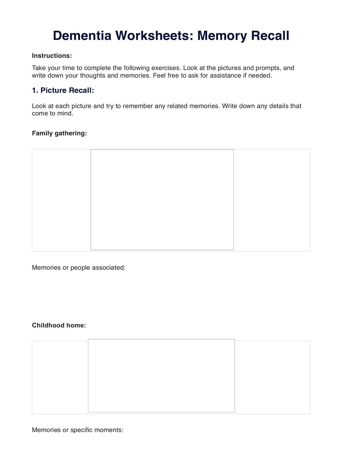 Free Printable Dementia Worksheets Pdf