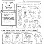 Dental Health Worksheet Free Printable Digital PDF
